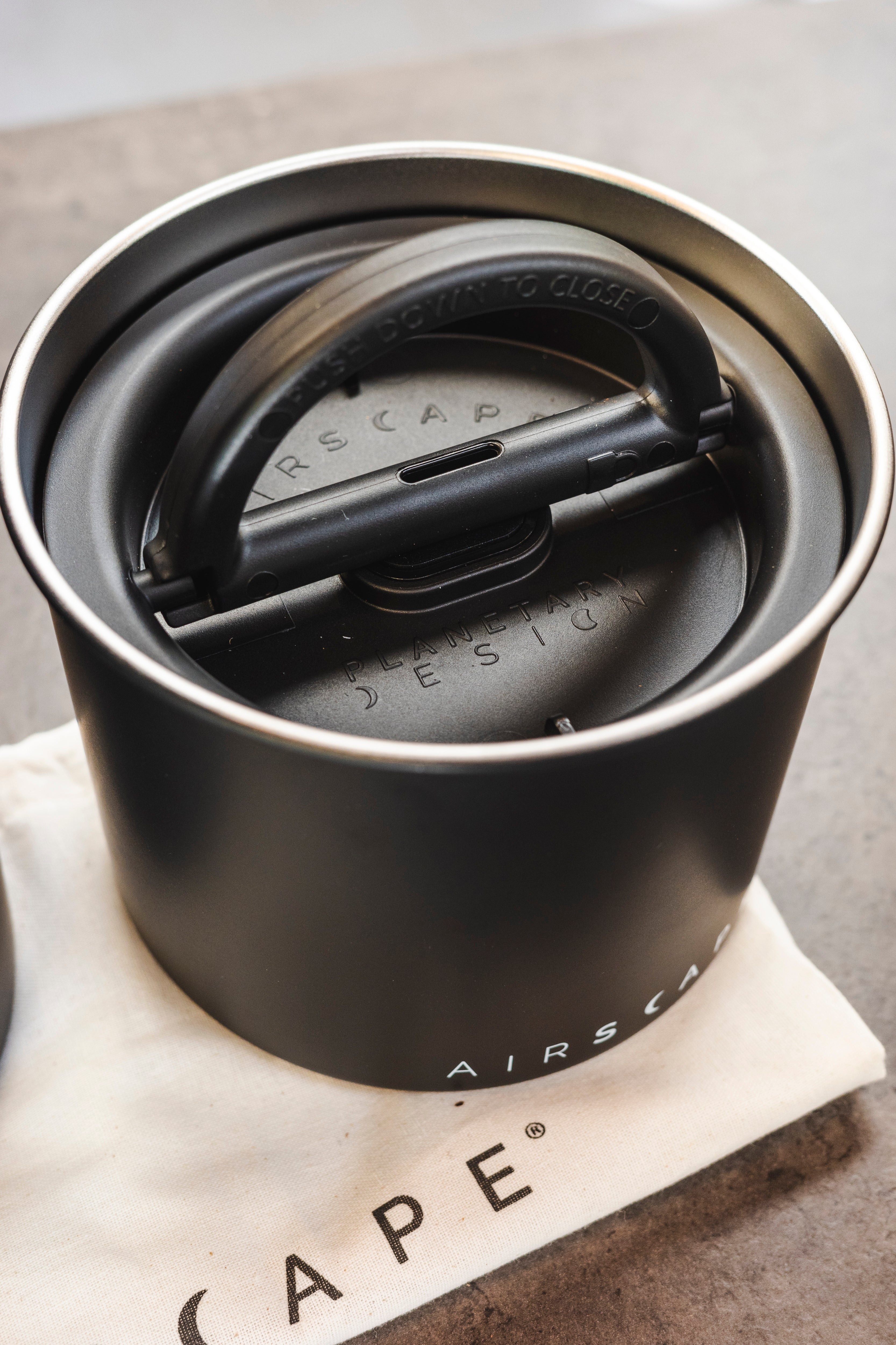 Airscape Matt Black Coffee Storage Cannister